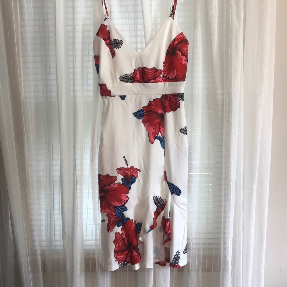 Chic boutique rose formal rose print dress (new!)